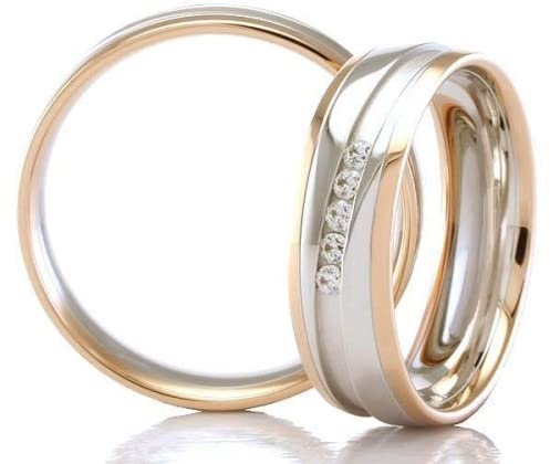 333/- Weißgold Rotgold Trauringe 66-37090-100