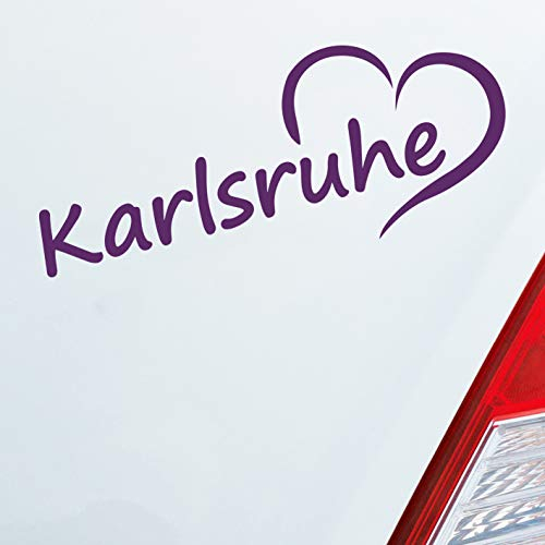 Hellweg Druckerei Auto Aufkleber Karlsruhe Herz Stadt City Liebe Love 19,5x8 cm