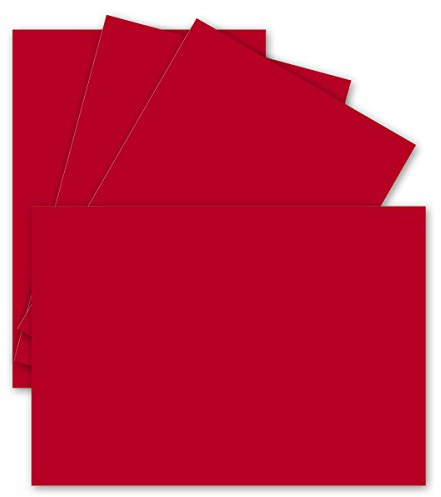 25 Einzel-Karten DIN A6-10,5 x 14,8 cm - 240 g/m² - Rosen-Rot - Tonkarton - Bastelpapier - Bastelkarton- Bastel-karten - blanko Postkarten