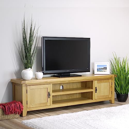 Arklow Oak Extra Large TV Stand for 65 Inch TV / 180cm Unit Fully Assembled
