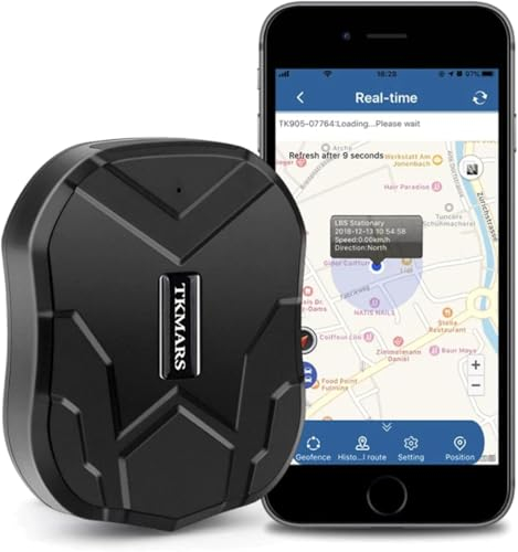 Localizador GPS para Coche TKMARS Rastreador GPS sin Suscripción 90 días en Espera 5000mAh Magnética Impermeable Antirrobo App Gratuita Geolocalizador Tracker para Auto Moto Camión TK905