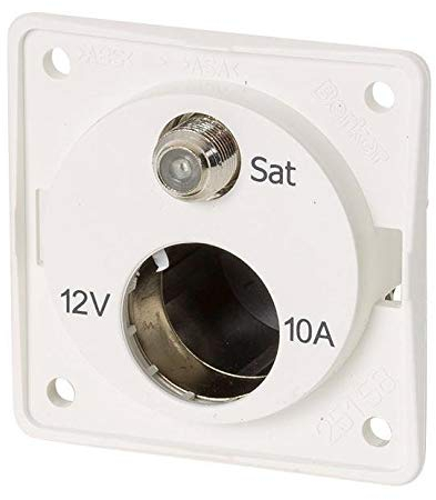 Berker Kombisteckdose 12V+ SAT weiß Antennensteckdose Steckdose Sat-Steckdose Camping Wohnwagen