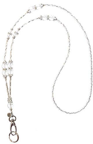 Crystal Bling Damen-Schlüsselband mit Perlen für Ausweis, Kartenhalter, Lehrer, Kreuzfahrtschlüssel, Schlüsselanhänger, Telefon-Schlüsselanhänger, Kristall, kein Abreißen, 86 cm