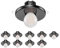 ledscom.de 10 Stück E27 Porzellan Decken-Einbauleuchte TELA, rund, schwarz, 99mm, inkl. Frostglas Leuchtmittel 3,839W 477lm warm-weiß