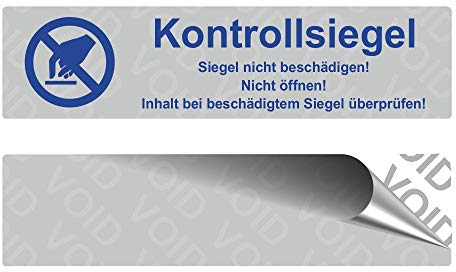 VOID Sicherheitsetiketten Kontrollsiegel mit Logo auf Rolle - 80 x 20 mm - Blau (100)