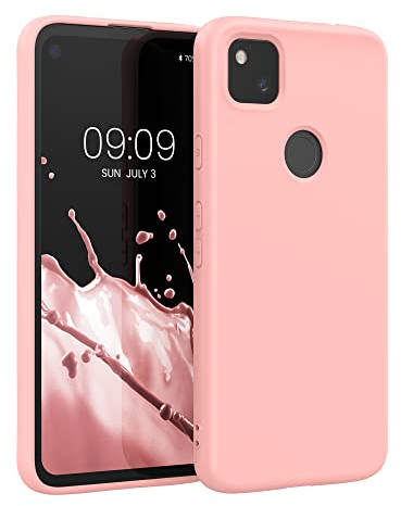 kwmobile Case Compatible with Google Pixel 4a Case - Slim Protective TPU Silicone Phone Cover - Light Pink Matte