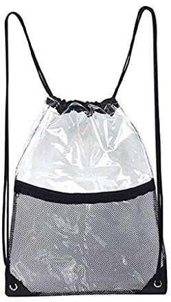 Kcnsieou Cooler und modischer transparenter Rucksack mit Kordelzug für die Schule, Turnbeutel, Sporttasche