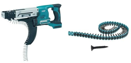 Makita DFR550Z Visseuse Automatique 18 V Li-Ion 4 x 25 à 55 mm (Machine Seule) & f-31153 35 mm Lots Vis pour dfr550 Doublure Sèche et 6843 (Pack de 1000)