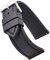 STUNNING SELECTION Soft and smooth sporty stitched silicone waterproof watch band with quick release - Soft rubber black watch strap 22mm - black stitching