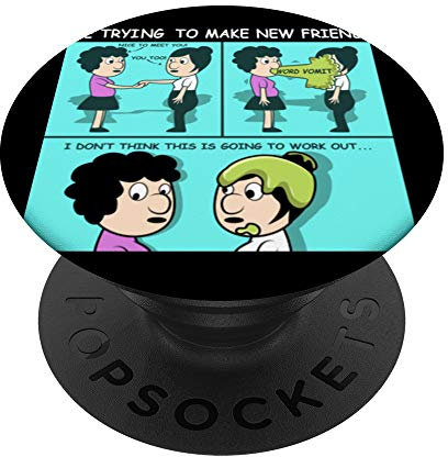 Neue Freunde Vomit Freundliche Person PopSockets PopGrip: Ausziehbarer Sockel und Griff für Handys/Tablets mit Tauschbarem Top