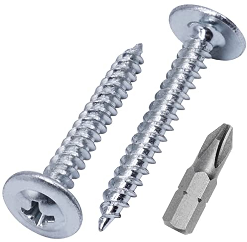 Paquete de 50 piezas de acero chapado en zinc 4,0 x 35 mm, tornillos de metal, cabeza de armadura modificada, autorroscante (50, 4 x 35 mm)