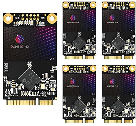 Gamerking Lot de 5 disques SSD MSATA 64 Go haute performance pour ordinateur de bureau et ordinateur portable [64 Go (5 paquets), MSATA]