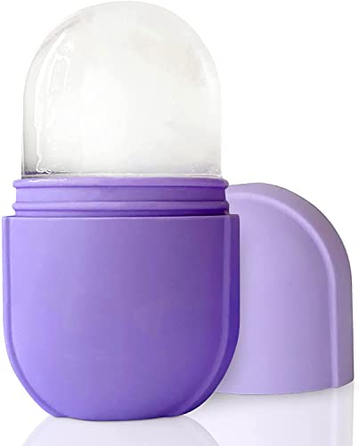VinBee Ice Facial Roller for Face & Eyes Beauty Cube Globe Mould Pack Ball, Gua Sha Massage Eye Face Roller Stick Mold Women Tray Reusable Facial Treatment, Skin Care Tool,Gift Set, Big Purple