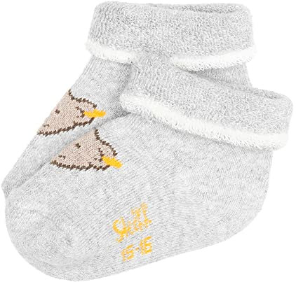 Steiff Unisex Baby kurz Socken GOTS, Soft Grey Melange, 16