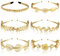 XunYee 6-teiliges Blatt-Stirnband-Set mit Perlen, Stirnbänder für Damen, griechische Göttin, Accessoires, Blume, Kunstperlen, Stirnband, Gold, Metall, Abschlussball, Kopfschmuck, Krone, Braut-Haarband
