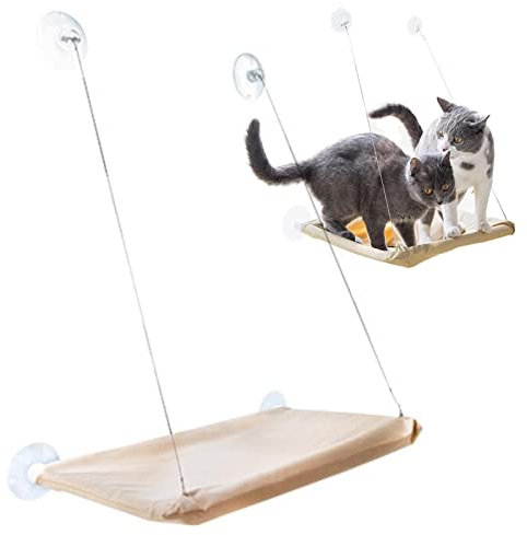 Cat Window Hammock, Cat Window Bed, Washable Kitten Toys Space Saving Window Mounted Cat Beds- Window Cat Perch with Strong Suction Cups for Cat or Rest