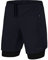 TCA Ultra Laufhose Herren 2 in 1 Kurze Sporthose Trainingsshorts Laufshorts mit integrierter Kompressionshose und Reißverschlussfach - Dunkelblau/Schwarz (2X reißverschlusstasche), L