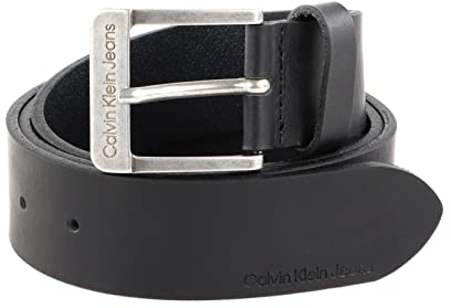 Calvin Klein Jeans Herren Gürtel CKJ Belt 4.0 cm Ledergürtel, Schwarz (Black), 80 cm