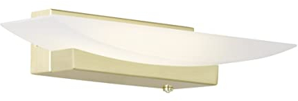 Fischer & Honsel|Wandleuchte, Bowl TW|messingfarben matt|Acrylglas-weiß|B: 30,00 cm, H: 6,00 cm, Ausl. Wand: 11,00 cm|stufenlos dimmbar|CCT 3 Stufen|1x LED 8,5 Watt 2700/3350/4000|950 lm|EEG: F|30417