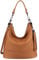 OBC Made in Italy Damen Leder Tasche Umhängetasche Shopper Schultertasche Handtasche Crossbody City Bag Crossover Ledertasche Damentasche Fransen Cognac