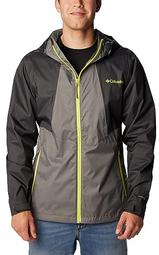 Columbia Men's Inner Limits Jacket, Waterproof Rain Jacket, City Grey/Shark, Size S