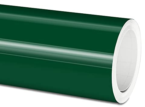 Actinium® Plotterfolie (14€/qm) 751c 060 Dunkelgrün Glanz 5m x 31,5cm High Performance Cast Folie, gegossene Selbstklebende Autofolie glänzend