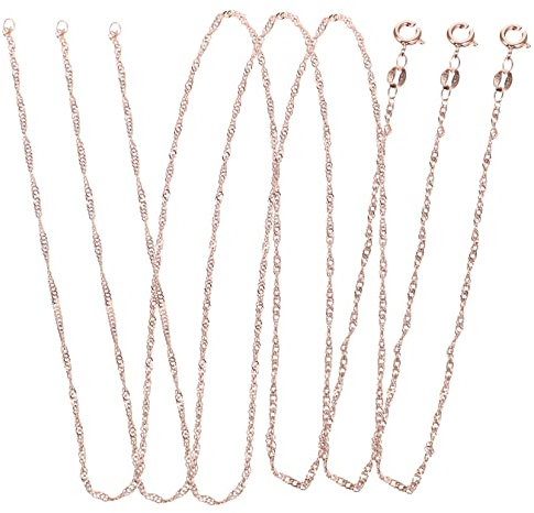 KJHBV 3 Stücke DIY Kupfer Kette Halskette Ketten Für Anhänger Schmuck Halskette Groß Geschenke Roségold Choker Halskette Zarte Halskette Ketten Schmuck Halskette Geschenk DIY