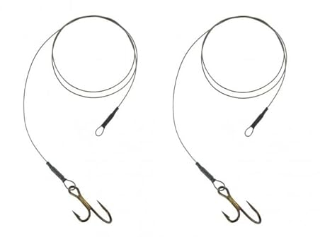 Set: 2 x JENZI Vorfach Rig Ryder-Haken 7x7, 60 cm Hecht Köderfisch Float - Rig Hakengröße 2, 4, 6 + gratis Petri Heill! Aufkleber (Hakengröße 4)