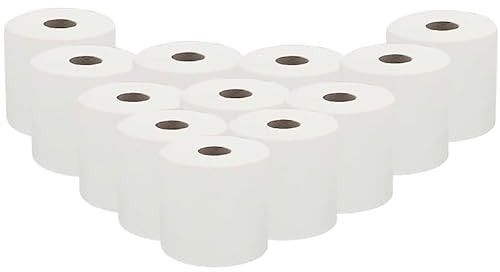 Bargain Factory - Strong Cleaning Centrefeed Rolls – for Cleaning & Hygiene - Multipurpose - Ideal for Kitchens, Restrooms, and Offices - Extra Long Centrefeed Roll - White (Pack of 12)