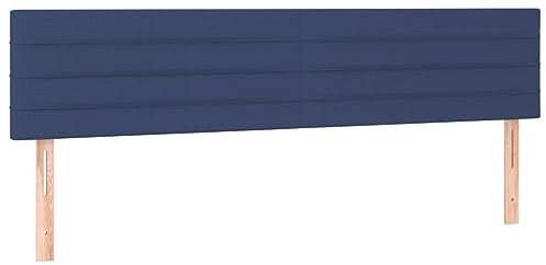 vidaXL Kopfteil 2 STK., Bettkopfteil mit Holzbeinen, Höhenverstellbar Polsterkopfteil für Bett, Betthaupt Bettzubehör Schlafzimmer, Blau 80x5x78/88cm Stoff