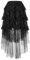 Rock Damen röcke küchenrock Skirt tüllrock Asymmetrie Knielang Langer high Waist elegant Sommer Schwarz L