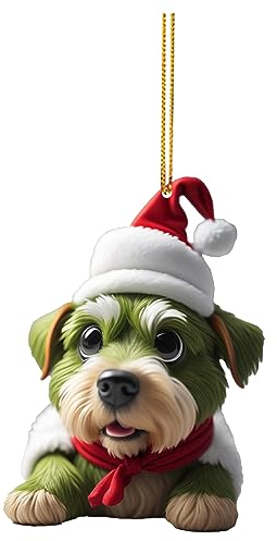 tannenbaumschmuck weinachtsdekorationen Weihnachtshund Anhänger Weihnachtsbaum Dekoration Auto Hängedekoration Anhänger Heizpils Edelstahl