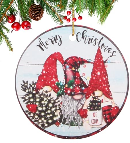 Niedlicher Zwerg Weihnachtsschmuck für kleine Baumdekorationen Keramik Weihnachtsbaum Ornament Dekoriert Weihnachtsbaum Rund Mini Zwerg Ornament Dekorieren Bauernhaus Ornamente