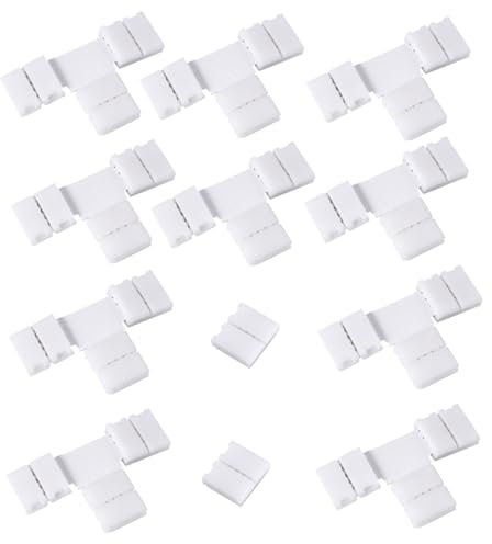 Veemoon 10stücke Teiliges Led T-verbinder Poligem Eckverbinder Und Rgb Clips Hitzebeständig Kompatibel Mit Wasserfesten Und Wasserdichten Led Streifen Einfache Montage Für Rechteckige
