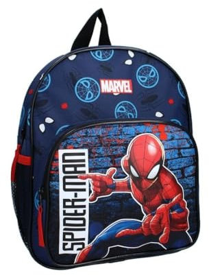 mybagstory - Jungen Rucksack - Spiderman - Blau - Kind - Schule - Kindergarten - Kita - Kindergarten - Schulranzen Junge - Größe 29 cm - Verstellbare Träger - Geschenkidee, Spiderman - Blau, Enfant,