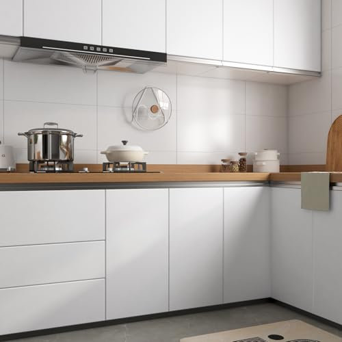 ReWallpaper Selbstklebende Folie Möbel Tapete Weiß 40cm×7m Klebefolie Möbel Matt Wasserdicht Küchenfolie Selbstklebend Schränke Tapete Unifarben Vinyl Dekorfolie Weiss Matt für Schrank