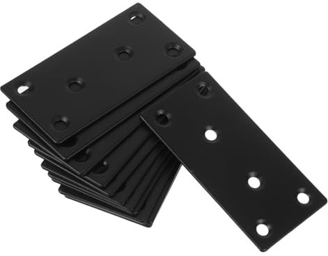 SOLUSTRE 12stücke Mending Plates Schwarze Flachwinkelverbinder Möbelverbindungselemente Für Stabile Holzreparatur Und -projekte Design Langlebig Und Verschleißfest