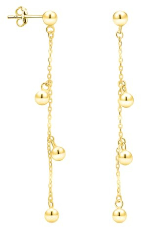 SOFIA MILANI - Damen Ohrringe 925 Silber - vergoldet/golden - Kugel Ohrhänger - E2871