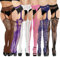 DRESHOW Femmes Collants Résille Jarretelles Collants Cuissardes Bas