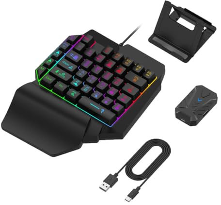 CPAOWEHF Adaptador de ratón Gamepad Controlador móvil Teclado de juegos Convertidor de mouse para adaptador de juegos móviles