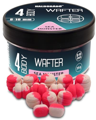 Haldorado 4 Body Wafter Karpfenangelköder-Set, 4 Verschiedene Köderformen, Pellets, 8–10 mm, Methode oder Traditionelles Fischen, Seeungeheuer