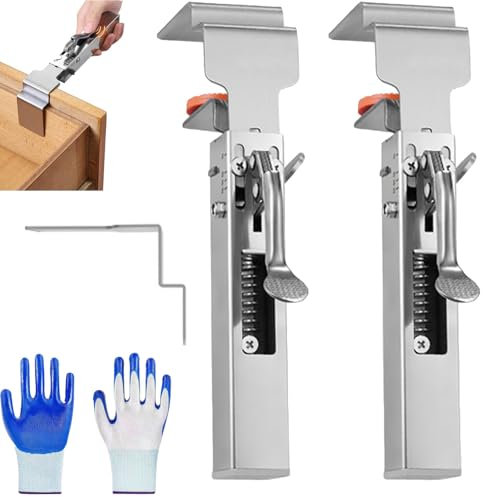 Universal Adjustable Drawer Front Installation Clamps for Furniture Assembly and Repair (2PCS+Large Clip)