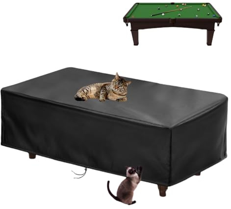【2025 Upgraded Fabric】Saking Pool Table Cover Waterproof, 420D Heavy Duty 6/7/8/9 Ft Billiard Table Cover Indoor & Outdoor, Scratch-Resistant Polyester Cloth Cover for Pool Table -(6FT/Brown)