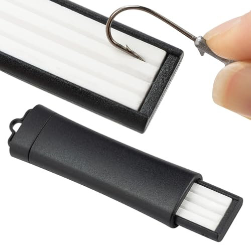 Fishing Hook Sharpener, Retractable Fishing Hook Sharpener Stone, Ceramic Portable Sharpening Stone Polish Grinding Tool for Men, Women & Crankbaits