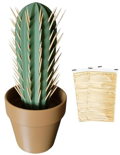 BOSENIYU Dispenser di stuzzicadenti a forma di cactus stampato in 3D, porta stuzzicadenti decorativi a forma di cactus.