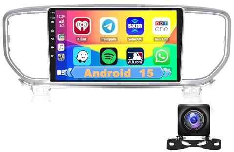 Keoaiob Android Stereo Für K-ia Sportage 2016-2018 Android 14 Radio Doppeldin 9-Zoll-Touchscreen Kabelloses CarPlay Android Auto GPS-Navigation WiFi FM Bluetooth Mirror Link(Color:WiFi 2G+32G)