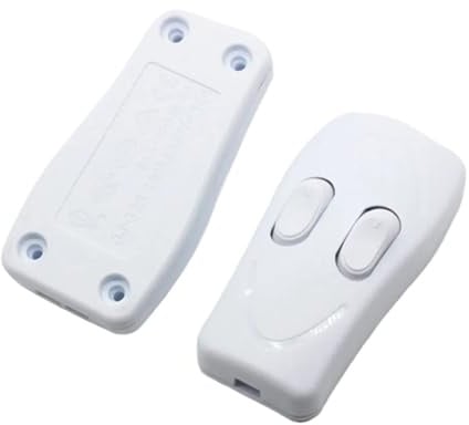 Interruptor de doble control for lámpara de pie, lámpara de mesa, interruptores de botón pulsador, interruptor de dos botones en línea, color blanco y negro(White)