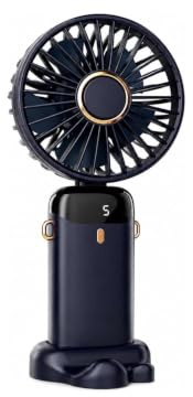 Generico Mini Ventilatore Portatile USB Ricaricabile, 5 Velocità, Display LED, Pieghevole da Tavolo