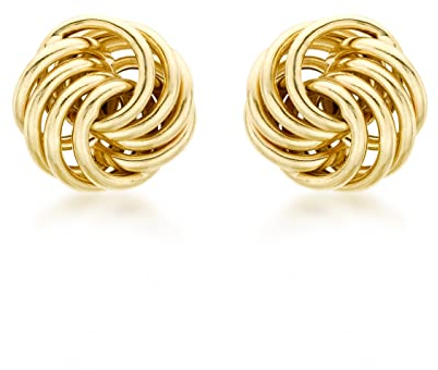 CARISSIMA Women's 9 ct Yellow Gold Mini Rose Stud Earrings