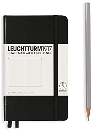LEUCHTTURM1917 317257 Notizbuch Pocket (A6), Hardcover, blanko, schwarz